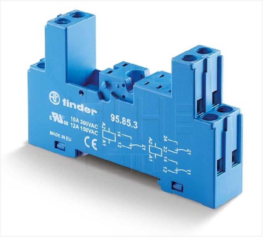 95.85.3SMA              Base para relay 10A, 250VAC, DIN, con agarres de tornillo