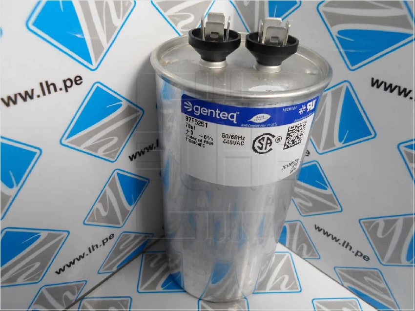 97F5251        Capacitor; Cap 70uF; Motor Run; 440VAC