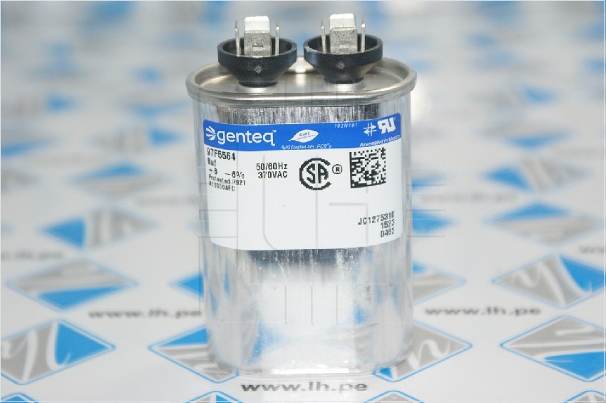 97F5564            CAPACITOR, 8MFD, 370VAC GENTEQ