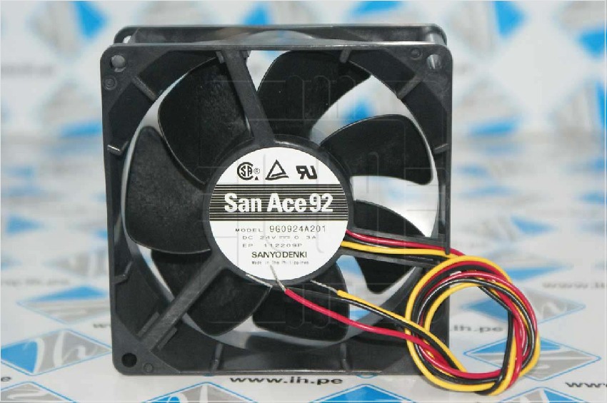 9G0924A201             Ventilador Axial DC, 24VDC, 92x92x32mm, 3 cables