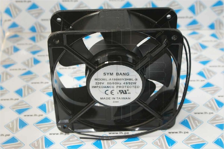 A18065V2HBL-S            Ventilador Axial 220VAC, 50/60Hz, 180x180x65mm SYMBANG