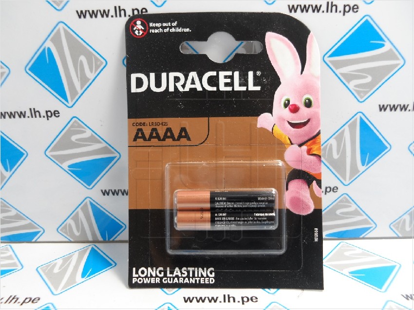 LR8D425 AAAA          Pila alcalina, 1.5V, Nro.pilas: 2, no recargable, DURACELL