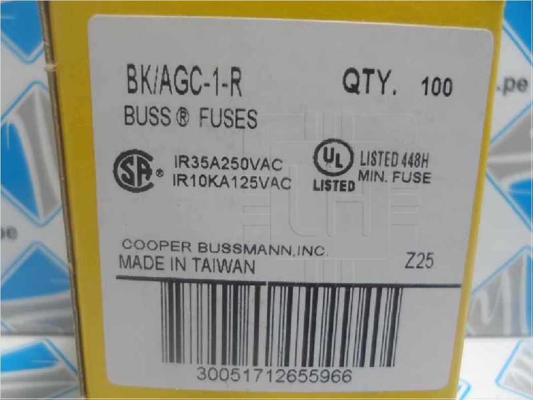 AGC-1      AGC 1 Amp, 250V, Glass Fuse, Bussmann AGC-1, AGC 1A