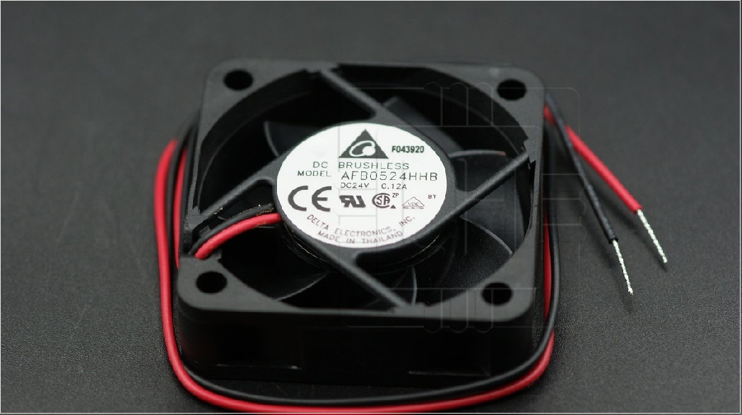 AFB0524HHB                  Ventilador axial 24VDC, 50x50x15mm, con 2 cables de salida, Marca. Delta 