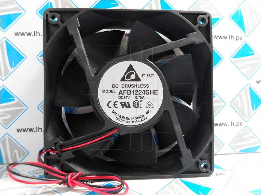 AFB1224SHE         Ventilador Axial CC DC Axial, 120x120x38mm, 24VDC