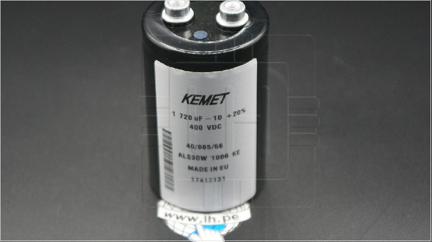 ALS30W1000KE                        Capacitor: electrolytic; 1720uF 400VDC; -10/+20% con perno; Kemet