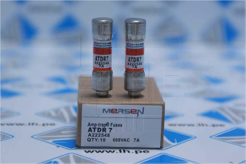 ATDR7                 Mersen ATDR7 Class CC / Time Delay Amp-Trap 2000 ATDR Fuse - 7amp. (AC: 600VAC, 200kA I.R. DC: 300VDC, 100kA I.R.)