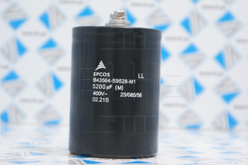 B43564-S9528-M1           Capacitor B43564-S9528-M1, 5200uF, 400V, M5 with screw terminals.