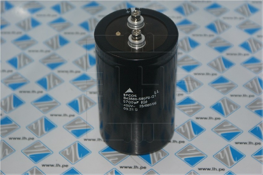 B43586-S9578-Q1          Capacitores electrolíticos de aluminio Terminal roscado 5700uF, 400V, 30% Threaded Stud Mount