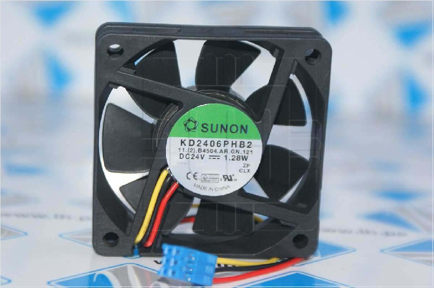 KD2406PHB2 (2).B4500.AR.GN.I21             Ventilador axial 24VDC, 1.28W 60x60x15mm, 3-wire Server cooling, conector 6 pines