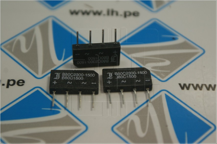 B80C1500A B80C2300-1500                 Puente rectificador, monofásico, 160V, 1.5A, 50A