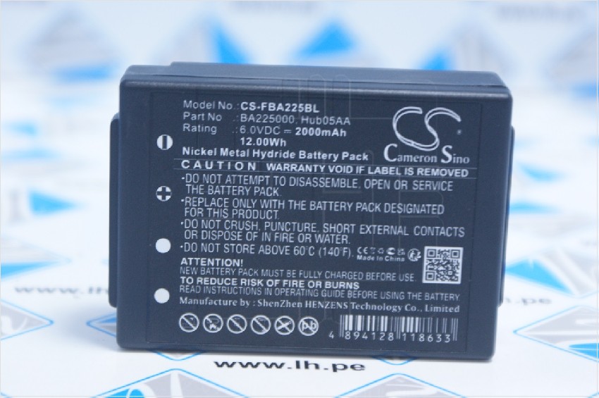 BA225000 CS-FBA225BL                    Batería de repuesto para HBC BA206030 BA225000 FuB05AA FuB05XL Hub05AA