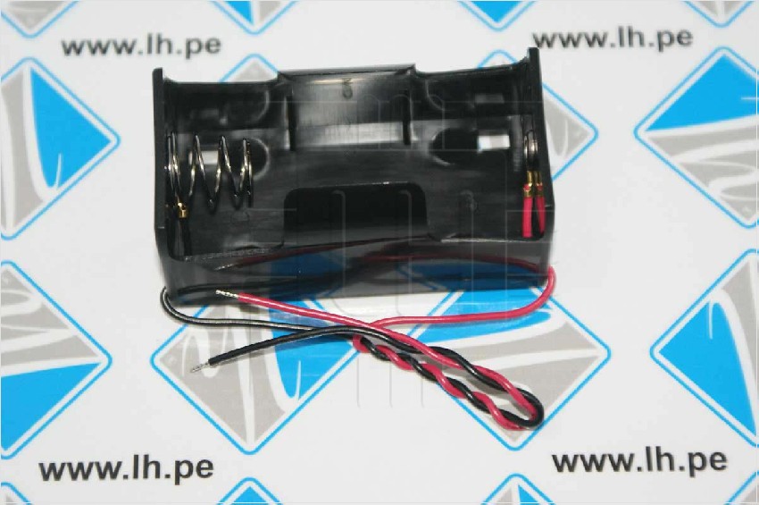 BH-111A           Portapila con cables, tamaño: D, R20, Nro.pilas: 1