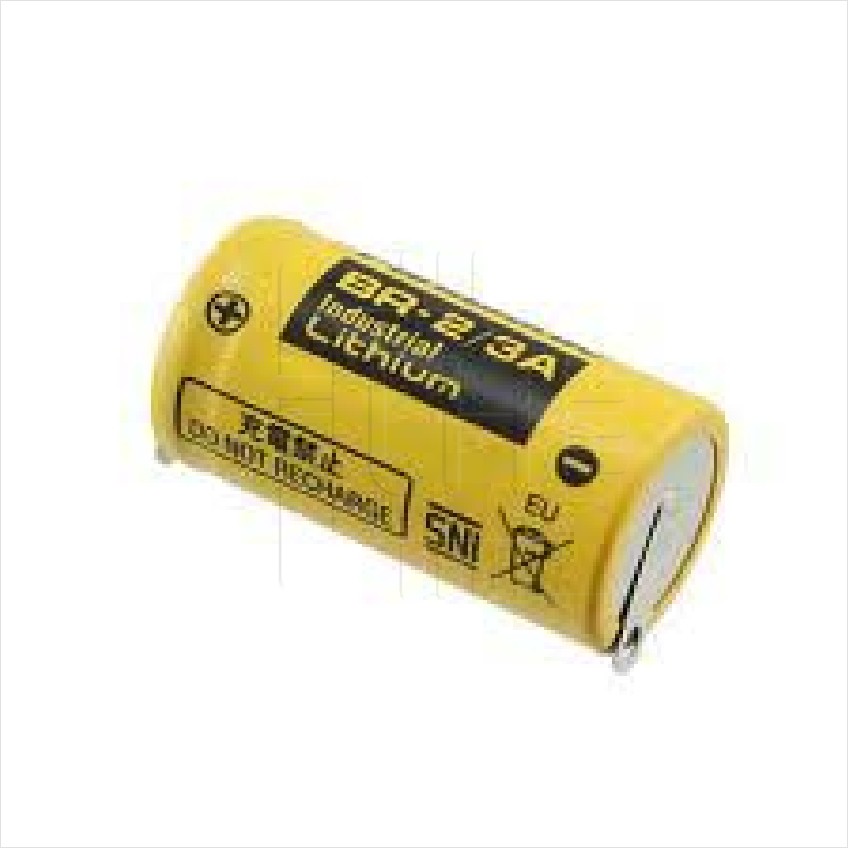 BR-2/3AE5SPN      Batería lithium 3V, 1200mah, 2 pines, tamaño 2/3A