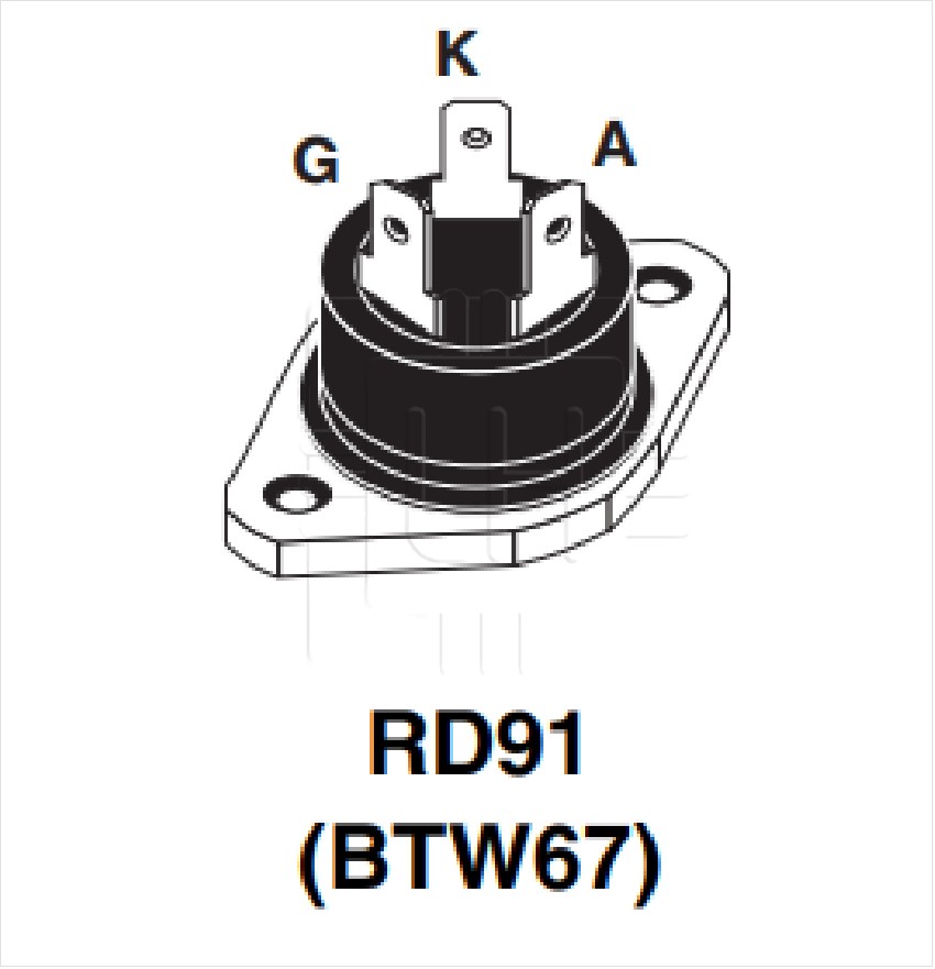 BTW67-1000                 Thyristor 50A, 32A, 1000V, 80mA, RD91, THT