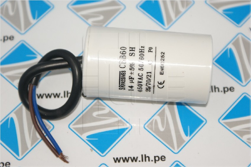 CBB60H-14/450             Condensador para motor de trabajo 14uF, 450V