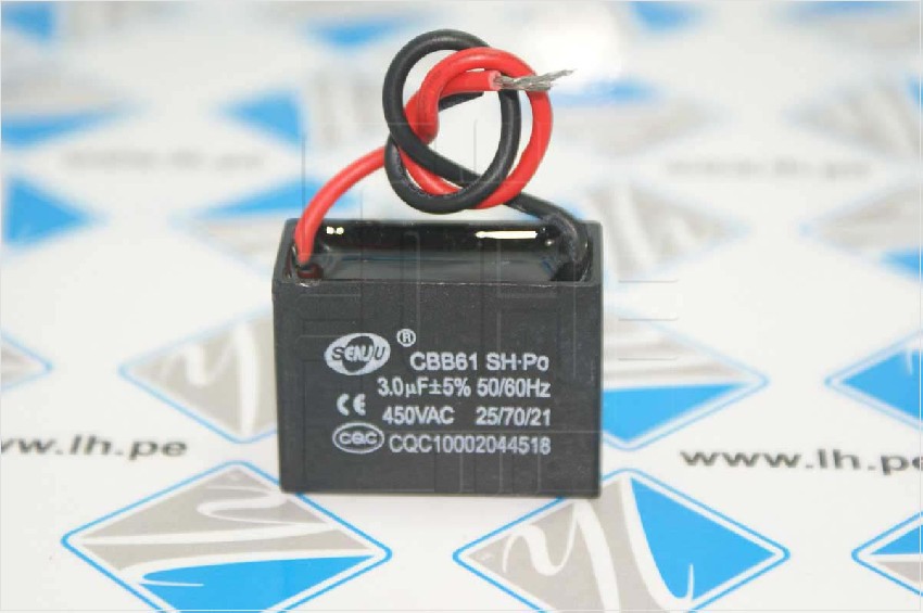 CBB61 3uF 450V        Condensador de arranque para Motor CBB61, 3uF 450VAC