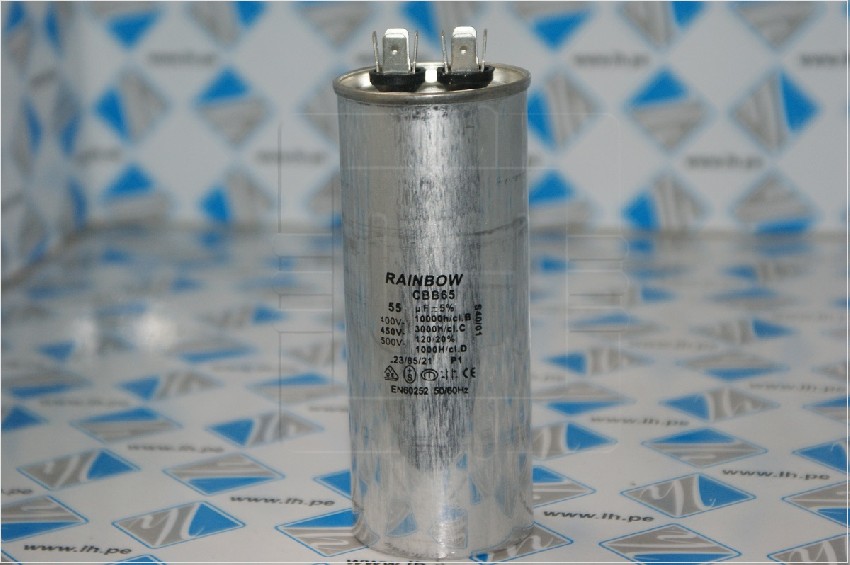 CBB65 55uF              CAPACITOR METÀLICO 55uF 450VAC RAINBOW