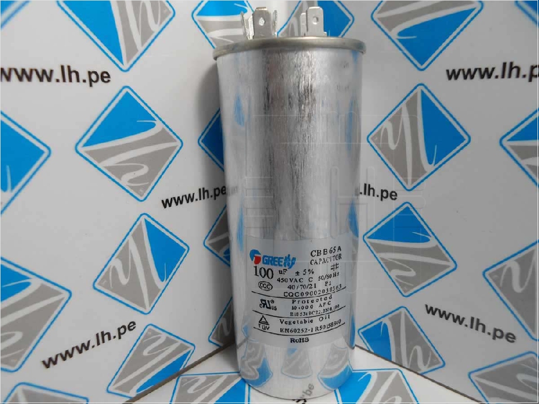 CBB65A         Capacitor Motor Eléctrico 50/60HZ 100UF 450V