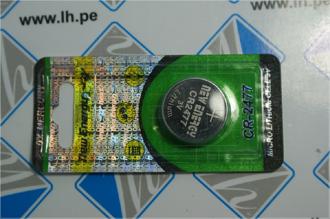 CR2477                Batería Lithium 3V, Coin Cell, on Card, Marca NEW ENERGY