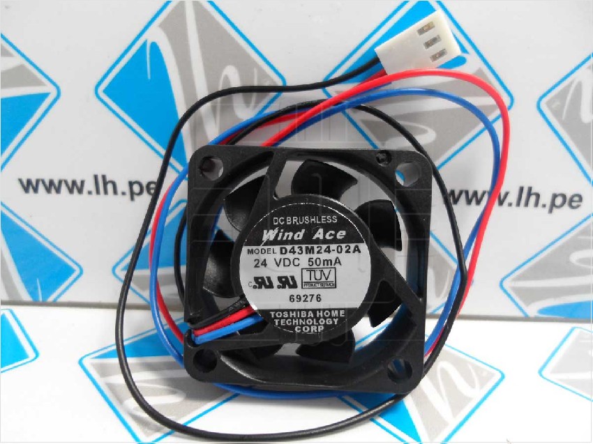 D43M24-02A         Ventilador Axial 24V, 50MA, 3 cable enfriamiento