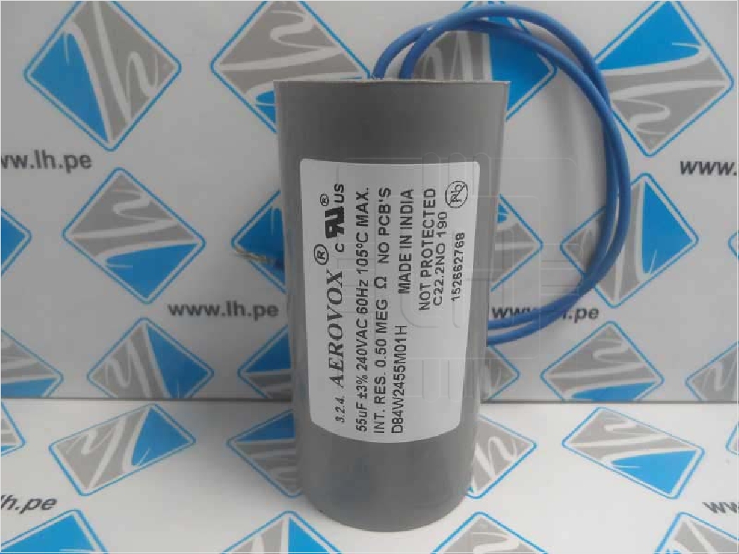 D84W2455M01H AMP0020F33SHA   Capacitor Metalizado 55uF, 240V, 3%