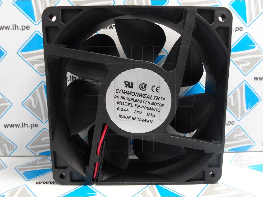 FP-108M/DC       Ventilador Axial 120x120x38mm, 24VDC, 2 cables