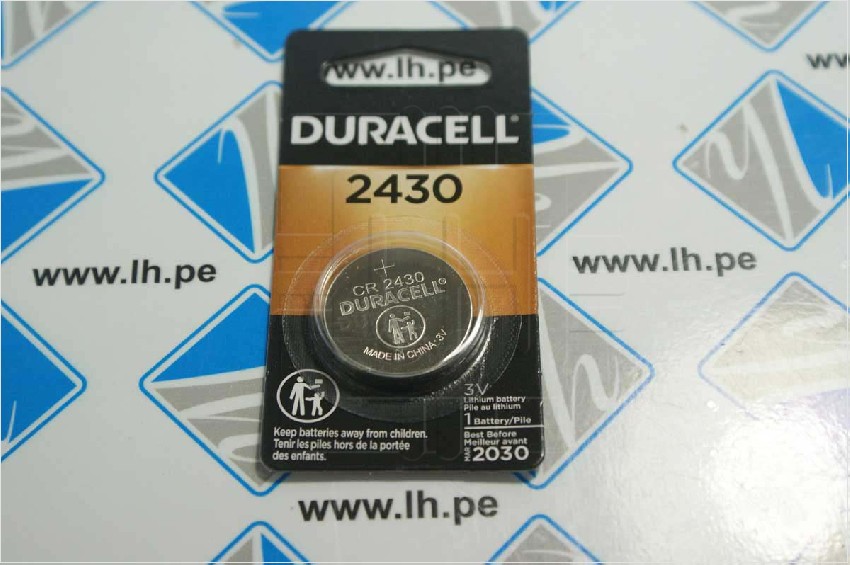 CR2430            Batería Lithium DL2430 3Volts, Coin Cell Carded