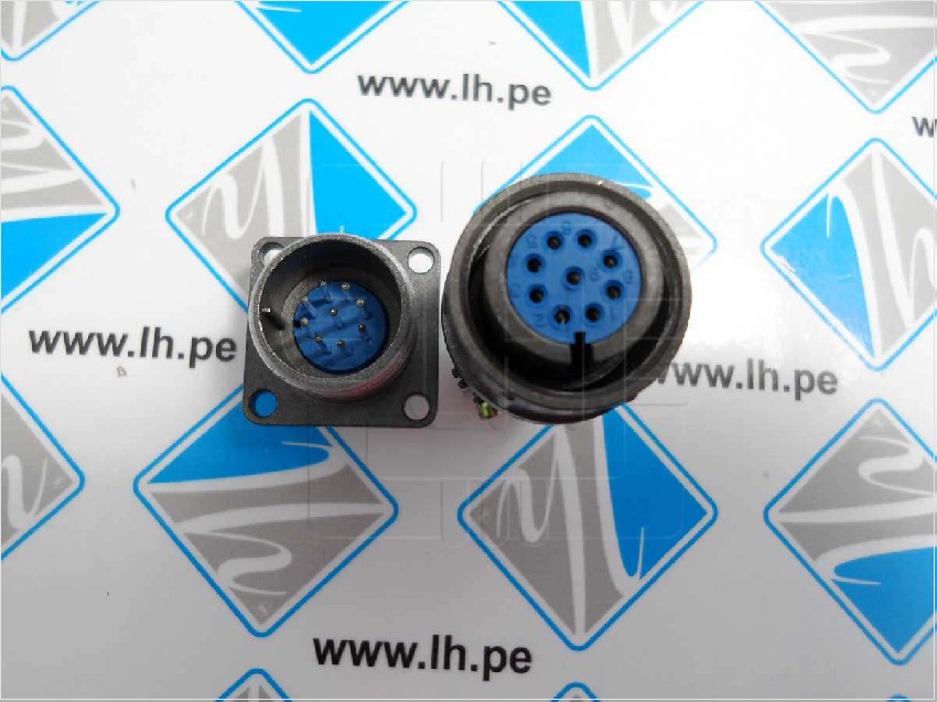 DS1110-06-09LYP       Conector hembra y macho enchufe, redondo, 9 pines, marca Connfly