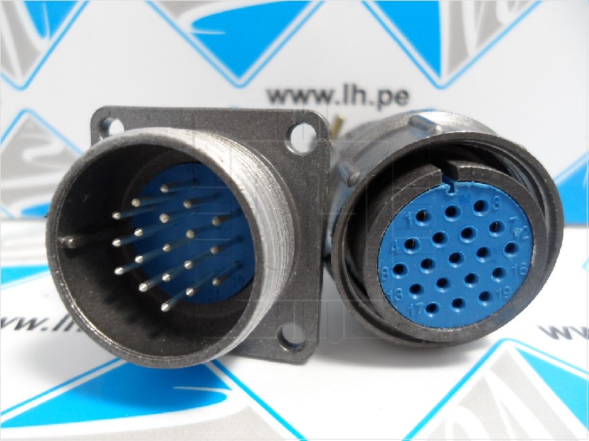 DS1110-07-19LYP      Conector hembra y macho enchufe, 19 Pines Jgo