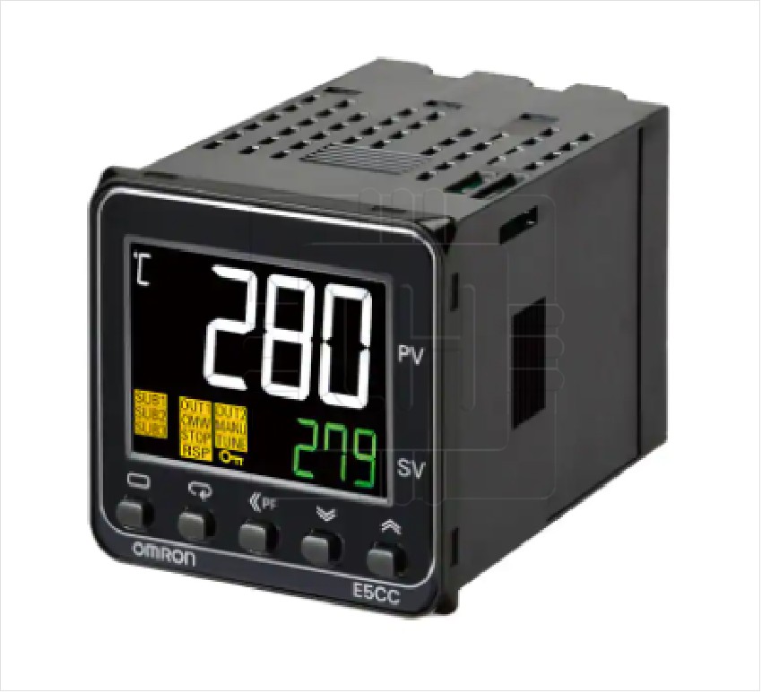 E5CC-RX2DSM-800              Controlador de temperatura. 48x48mm. 24Vdc/Vac. Salida Control 1, digital a relé. 2 Salidas de alarma; Omron 