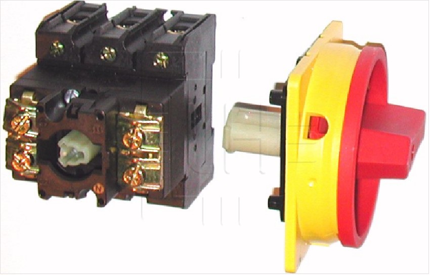 P3-63/EA/SVB   Interruptor paro de emergencia, rotatorio tipo T, razante, 63Amp. 3 Polos