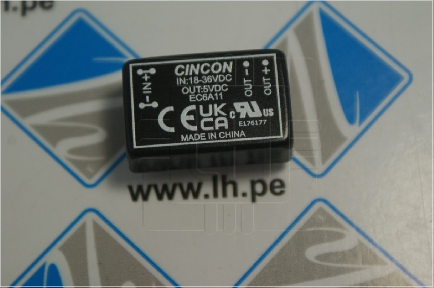 EC6A11          Conversor y regulador CD/CD, 7.5W, 18-36VDC, 5VDC, 1500mA