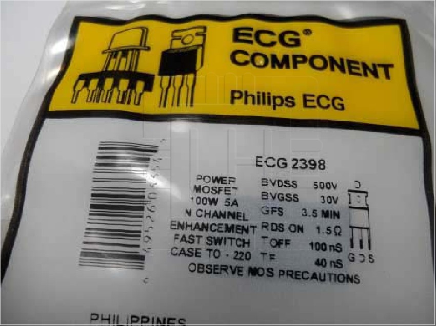 ECG2398  NTE Equvilent NTE2398 N channel MOSFET NTE2398 MOSFET N