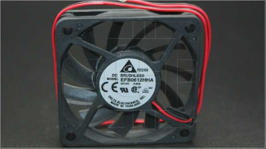 EFB0612HHA                     Ventilador DC, axial, 12VDC, 0.25A, 60x60x10mm, 36m3/h, Delta