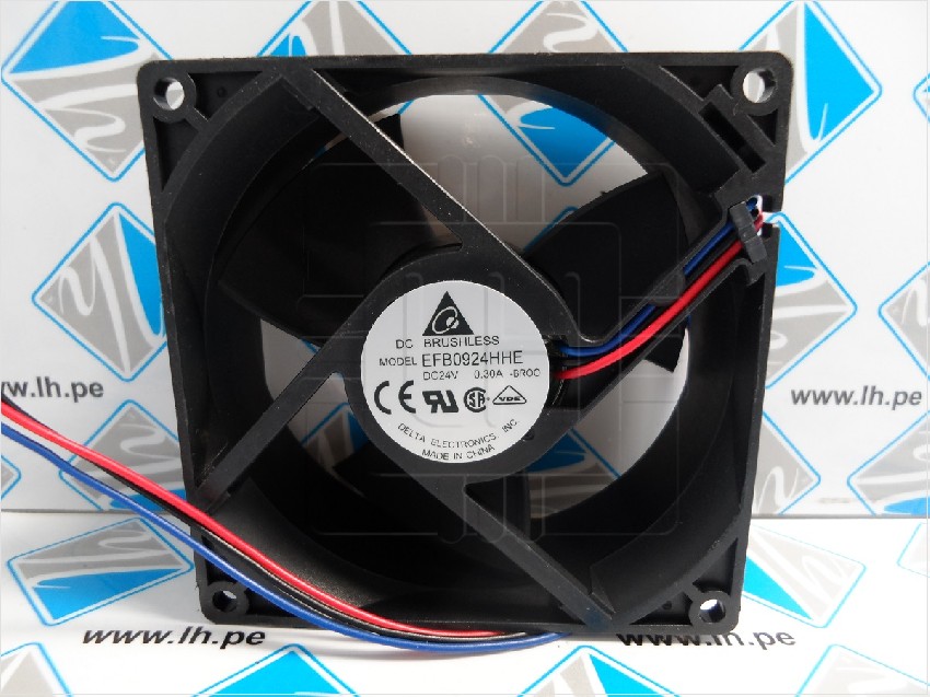 EFB0924HHE-BR00      Fan 24V 0.30A 92 92 38mm 3pin. Power Connector: 3pin. Size:92 92 38mm