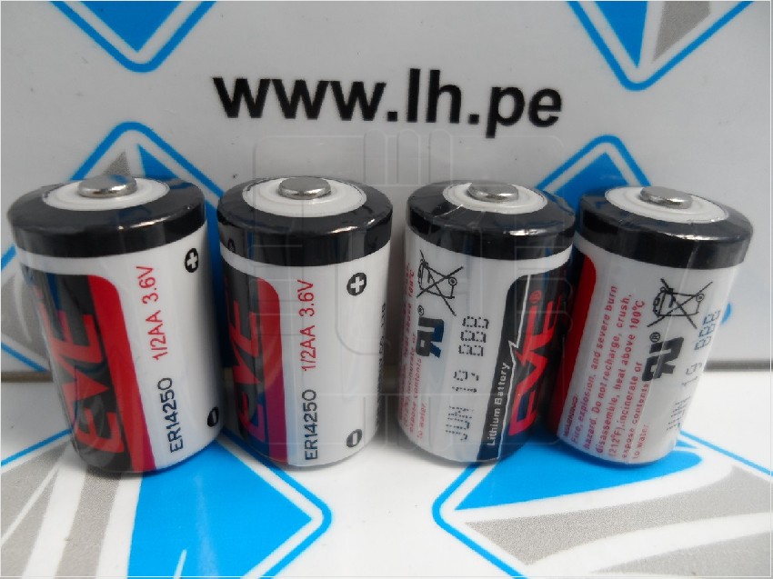 ER14250        Batería Lithium 3.6V, 1/2AA, 1200mAh, marca Eve Energy