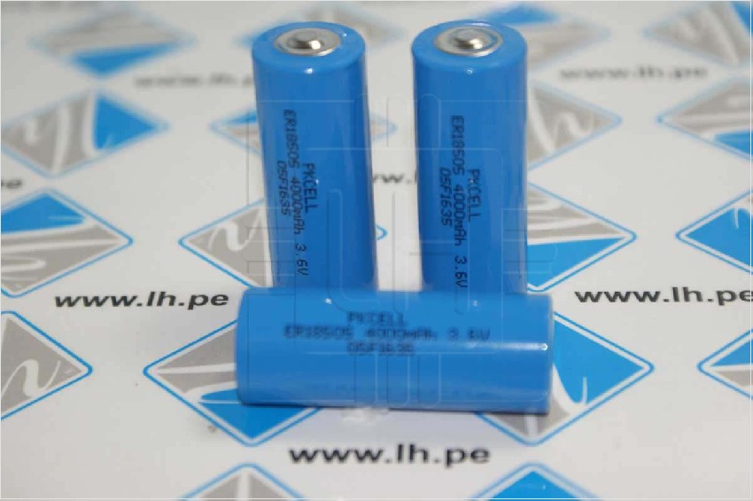 ER18505             Batería Lithium 3.6V, LiSOCl2, Tamaño A, Marca: 4000mAh, PKCELL