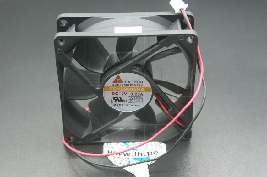 FD128025HB             Ventilador axial 80x80x25mm, 12VDC, 0.23A, con 2 cable y conector