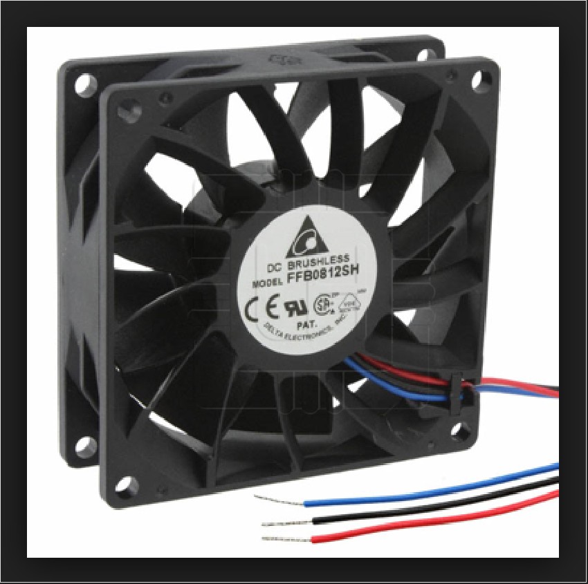 FFB0812SH-R00       Ventilador Axial 80x80x25.4mm 12VDC, con 3 cables para sensor