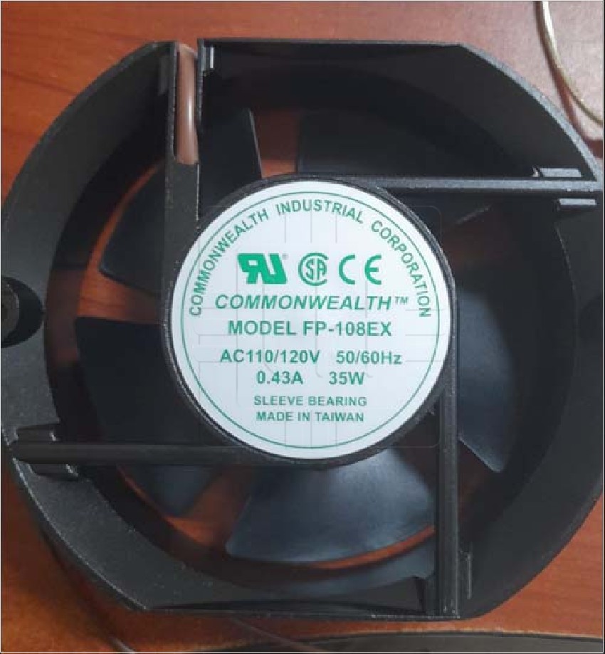 FP-108EX                         Ventilador axial AC110/120V, 0.43A, 35W, 50/60 Hz, 172x150x51mm