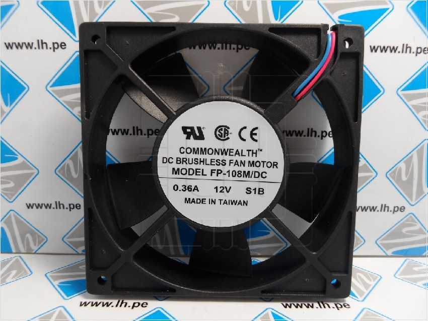 FP-108M/DC 12VDC        Fan 12VDC, 54 CFM, 120x120x25