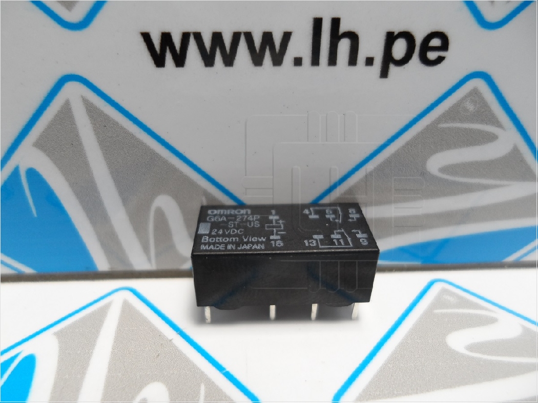 G6A-274P-ST-US DC24 24VDC        Relés de señal baja - Placa de circuito impreso (PCB) ThruHole NonLatching DPDT 24VDC 200mW 2A