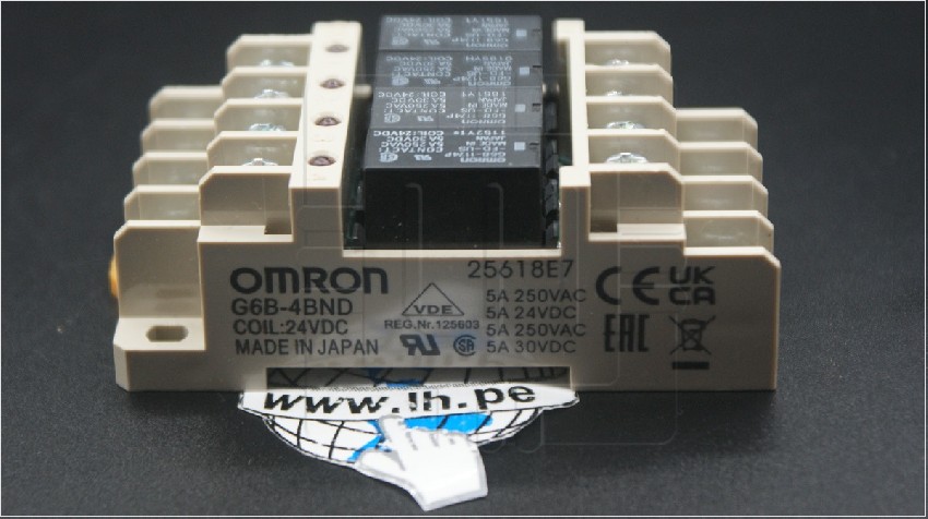 G6B-4BND-DC24                  RELAY PACK DE 24VDC, BLOCK, SPDT, 4 CHANNEL, 5AMP, OMRON