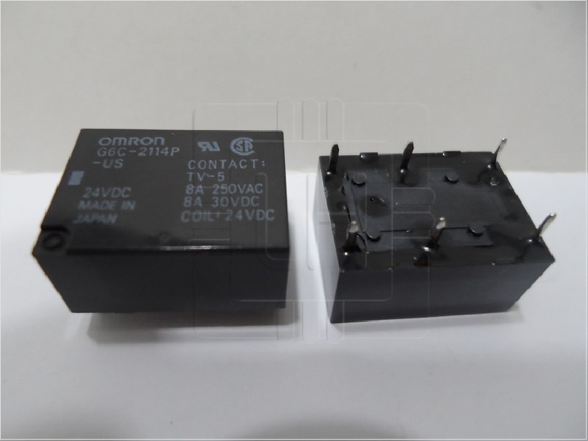 G6C-2114P-US-DC24      Relay E-Mech, Power, SPST-NO, SPST-NC, 8A, 24DC, 250/30AC/DC