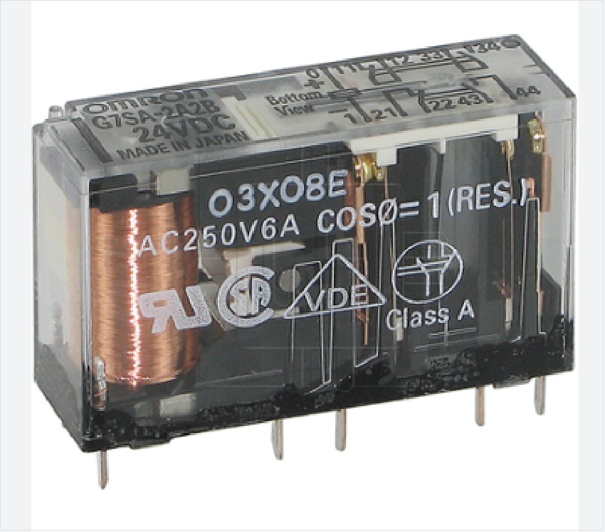 G7SA-2A2B 24VDC             Relay electromagnético 24VDC, SPST-NO x2 + SPST-NC x2, 6A/250V