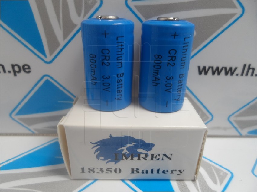 CR2          Batería Lithium 3V, 800mAh, Recargable, marca GI