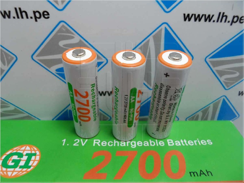 GI-2700-AA-NIMH       Batería recargable AA, 1.2V, 2700mAh