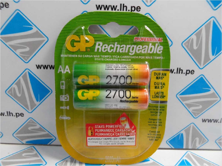 GP270AAHC-2LA2 GPRHC272C149       Blíster de dos pilas recargables Recyko AA de 1.2V y 2700 MAH