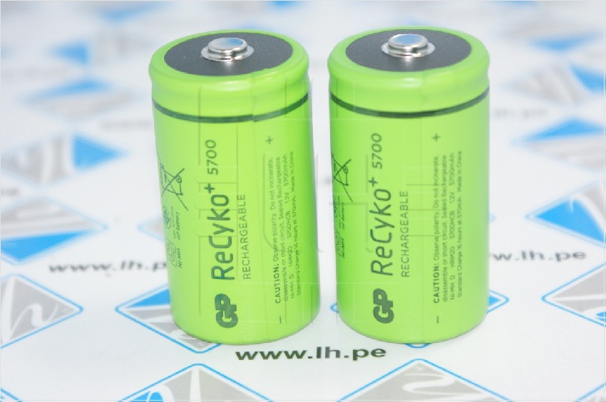 GP570DHCB             Batería recargable Ni-MH, tamaño D, 1.2V, 5700mAh